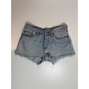 Levis Denim‎ Shorts Womens 27 Light Wash Frayed Hem Casual